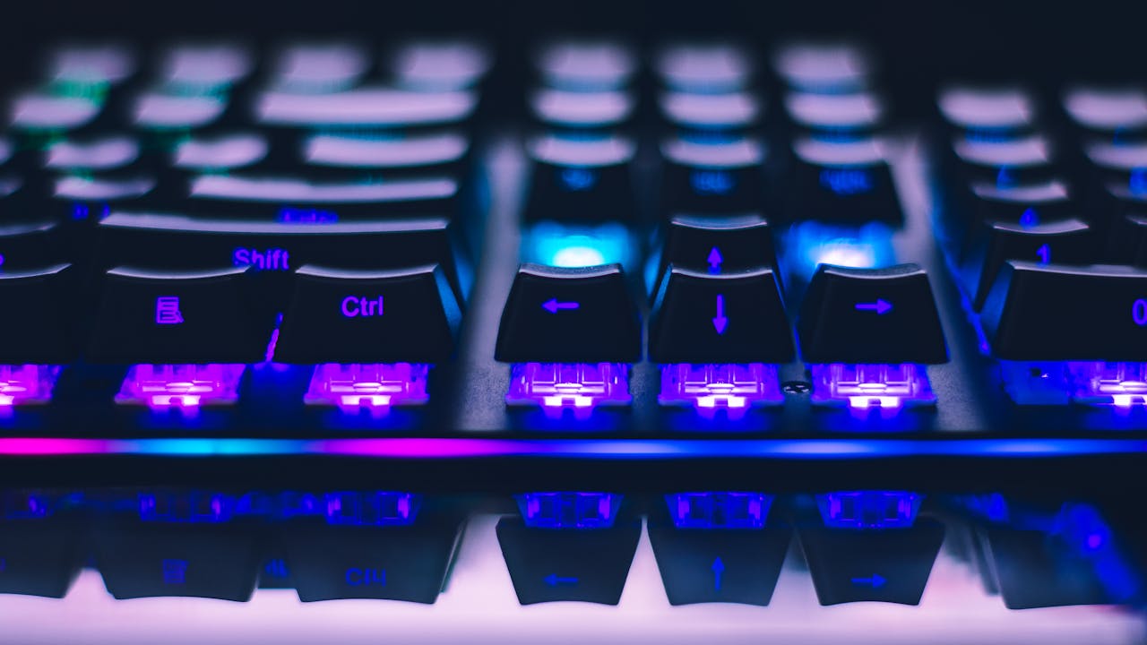Gaming mouse with RGB lighting on a desk, ready for an accuracy training session