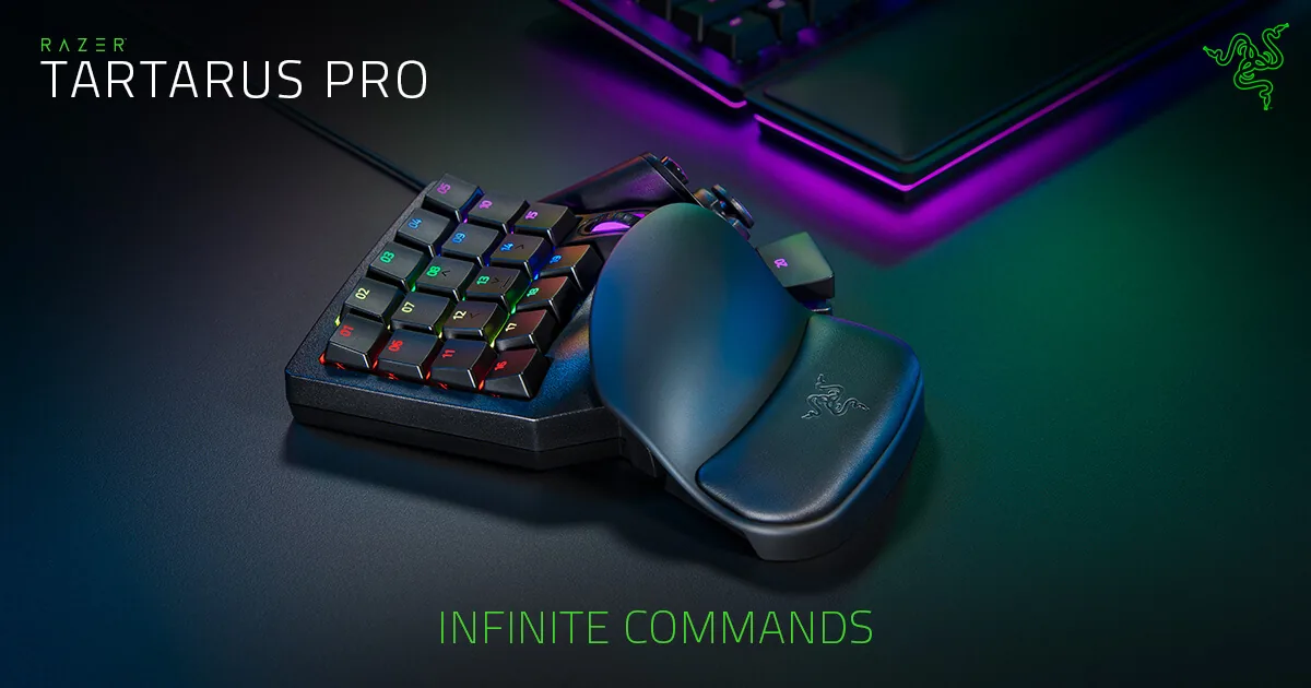 Razer Tartarus Pro analog optical gaming keypad official product photo