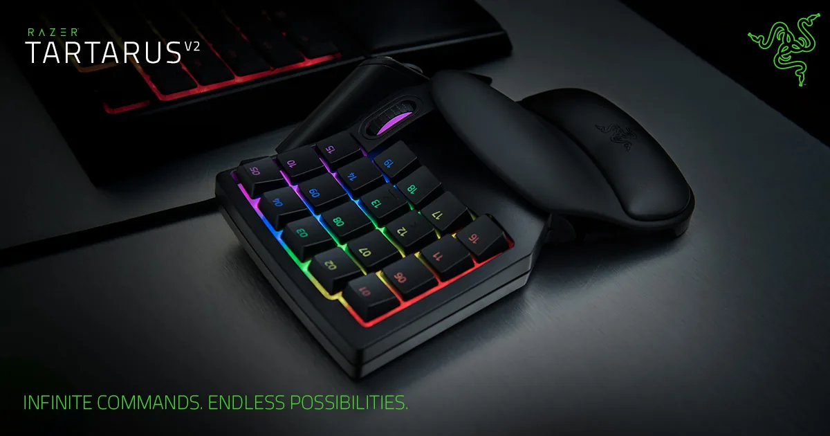Razer Tartarus V2 Chroma gaming keypad official product photo
