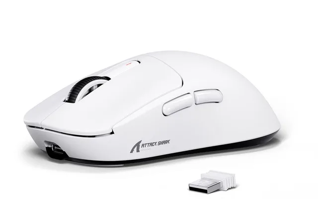 Attack Shark X3 white lightweight wireless gaming mouse with USB receiver